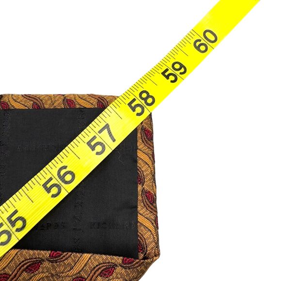 J.Z. Richards Mens Silk Dress Tie Made in Italy Gold Geometric Pattern 58 3.75 - Picture 10 of 10